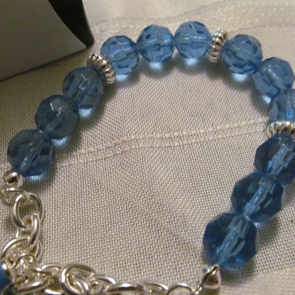 Go Team Charm Cheerleader Stretch Blue Bracelet - Picture 3 of 3